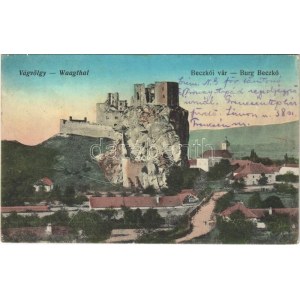1916 Beckó, Beczkó, Beckov; Beckó vára a Vágvölgyben. Wertheim Zsigmond kiadása / Burg Beczkó. Waagtal / Beckovsky Hrad...