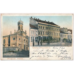 1900 Eperjes, Presov; Neológ izraelita templom, zsinagóga, Nagyszálloda, Róth A. üzlete / synagogue, hotel, shop (EK...