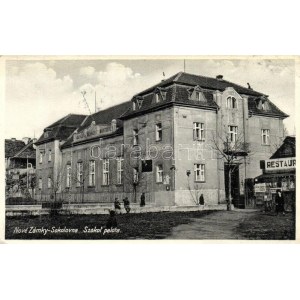 Érsekújvár, Nové Zamky; Szokol palota, étterem / Sokolovna / Sokol palace, restaurant, 1938 Érsekújvár visszatért So...