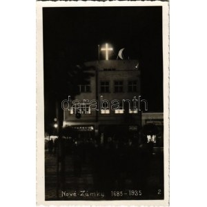 1685-1935 Érsekújvár, Nové Zámky; Díszkivilágítás a török megszállás alól való felszabadulás 250 éves emlékére, este...