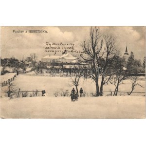 1922 Hertnek, Hertník, Heretník; vár télen / castle in winter (EK)