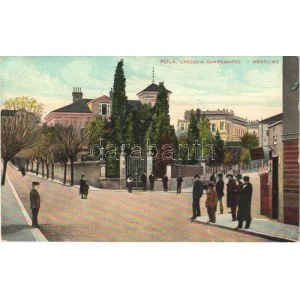 1910 Pola, Pula; Crocevia Campomarzo, Medolino / Medulin / utca / street