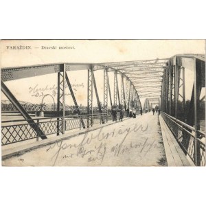 1913 Varasd, Warasdin, Varazdin; Dráva híd / Dravski mostovi / bdrige (EK)