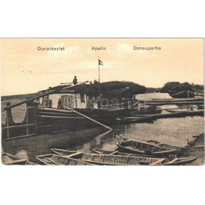 1921 Apatin, Duna részlet, csónakok / Donaupartie / Danube, boats (r)