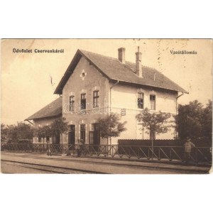 1917 Cservenka, Crvenka; vasútállomás. Georg Pleesz kiadása / railway station (EK)