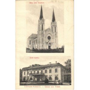 Futak, Futtak, Futog; Római katolikus templom, Grófi kastély. Verlag J. Singer Hoffotograf / Catholic church, castle ...