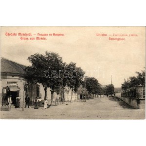 1915 Homokrév, Mokrin; Úri utca, Krajovan Vasza üzlete és saját kiadása / Herrengasse ...