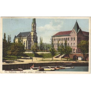 1928 Nagybecskerek, Zrenjanin, Veliki Beckerek; Evangélikus templom és törvényszék / crkva i okruzni sud ...