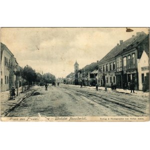 Nezsider, Neusiedl am See; utca, Paur János, Wallenstein Salamon, Stefan Amon üzlete és saját kiadása / Strasse ...