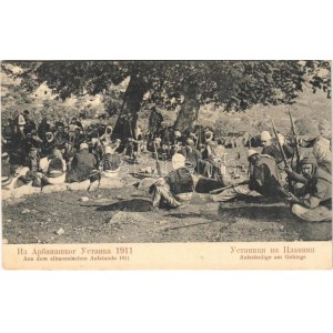1911 Aus dem albanischen Aufstande, Aufständige am Gebirge / From the Albanian uprisings, insurgents in the mountains ...