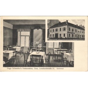 Graz, Hugo Schneider's Restauration, Speisesaal. Leonhardtstrasse 51. / restaurant interior