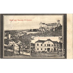 1909 Matzen, Schloss, Josef Mittermayer's Gasthof u. Lohnfuhrwerksbesitzer / restaurant and wagon owner...