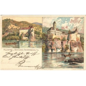 1902 Schönbühel an der Donau, Kloster und Schloss / castle and monastery. E. Nister Velten's Künstler-Postkarten No...