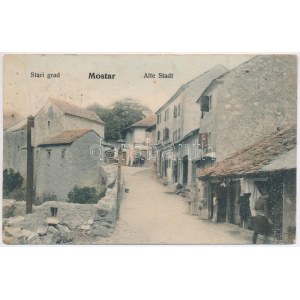 1907 Mostar, Stari grad / Alte Stadt / old town, street, shop (Rb)