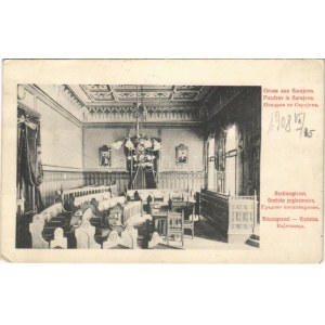 1908 Sarajevo, Stadtmagistrat, Sitzungssaal / Gradsko poglavarstvo, Vjecnica / City council, boardroom...