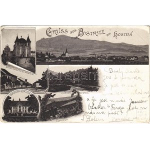 1897 (Vorläufer) Bystrice pod Hostynem, Bistritz am Hostein; Gnadenkirche, Schloss, Curhaus, Jagdhaus in Rudolfsthal ...