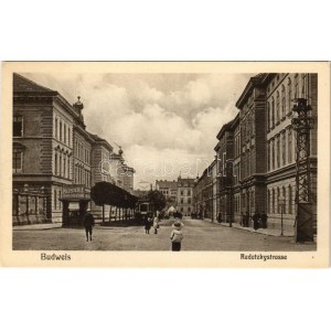 Ceské Budejovice, Budweis; Radetzkystrasse, Klösterle Sauerbrunn, Kysibelka / street, tram...