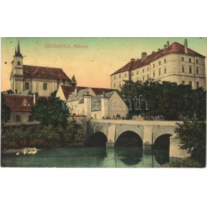 Drnholec, Dürnholz; Mähren / bridge, church, castle (EK)
