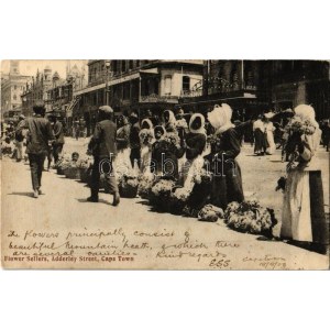 1908 Cape Town, Flower Sellers on Adderley street (EK)