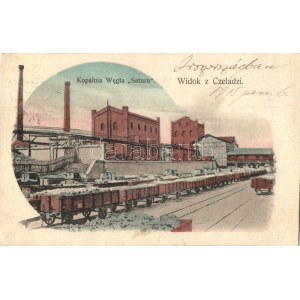 1915 Czeladz; Kopalnia Wegla 'Saturn' / coal mine, minecarts, factory, industrial railway (EK)