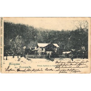1900 Belgrade, Königl. Jagdhaus in Topschider / Topcider, hunting castle in winter (EK)