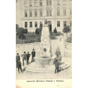 1915 Postojna, Adelsberg; Spomenik Miroslava Vilharja / statue of Miroslav Vilhar (EK)