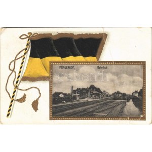 1917 Pragersko, Pragerhof; Bahnhof / railway station, German flag. Amalie Churfürst No. 03140. Emb...