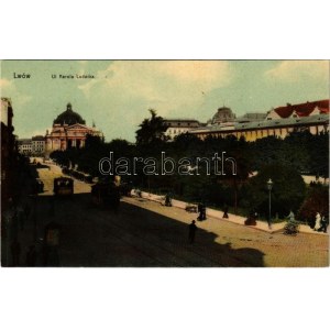 Lviv, Lwów, Lemberg; Ul. Karola Ludwika / street, trams