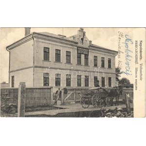 1910 Nepolokivtsi, Nepolokoutz, Nepolokiwzi; Volksschule / school, horse chariot