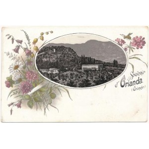 Oreanda, Orianda (Crimea); Art Nouveau, floral , litho