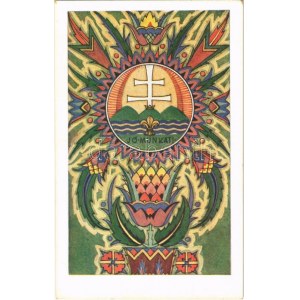 Jó Munkát! Budapesti 25. Szent Imre öreg cserkészcsapat / Hungarian boy scout art postcard s: Megyer Meyer Attila (EK...