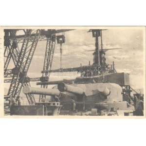 1912 K.u.K. Kriegsmarine, Einstezten der 30,5 Geschütze auf SMS Viribus Unitis / Osztrák-magyar haditengerészet...