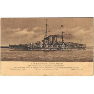 1915 SMS Viribus Unitis az Osztrák-Magyar Haditengerészet Tegetthoff-osztályú csatahajója / K.u.K. Kriegsmarine S.M...