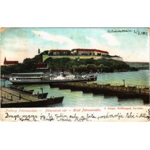 1905 Albrecht gőzüzemű oldalkerekes személyhajó Újvidéken a Péterváradi várral ...
