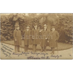 1912 Abbazia, Opatija; Füzesséry dr. ispán, Selley dr., Baloghy dr. (jogász, később Magyarország igazságügy-minisztere)...