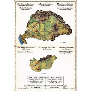 Az ezeréves egységes Magyarország és a trianoni béke szörnyszülöttje: Trianon előtt és után; kihajtható képeslap...