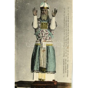 The High Priest - May the 1st out of Sion bless thee, he that made heaven and earth (Ps.131.2.) / Jewish art postcard...