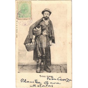 1902 Feiny towar. Schiller SMP Kr. / Zsidó kereskedő / Jewish vendor. Judaica, TCV card (EK)