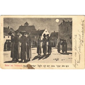 1903 Gebet bei Vollmond. S. M. P. Kr. Déposé 1904. / Jewish men praying at full moon. Judaica art postcard (fa...