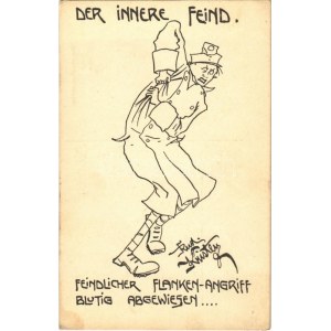 1917 Der Innere Feind. Feindlicher Flanken-Angriff blutig abgewiesen... / WWI Austro-Hungarian K.u.K...