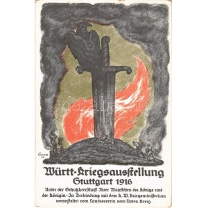 Württ-Kriegsausstellung Stuttgart 1916. Unter der Schutzherrschaft Herr Majestäten des Königs und der Königin...