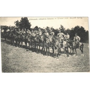 Ulánusok rohamra készen / Ulaner zum Angriff fertig / WWI Austro-Hungarian K.u.K. military, Uhlans ready to attack ...
