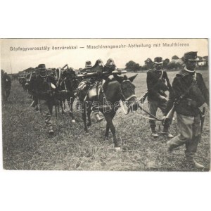 Gépfegyverosztály öszvérekkel / Maschinengewehr-Abteilung mit Maulthieren / WWI Austro-Hungarian K.u.K. military...