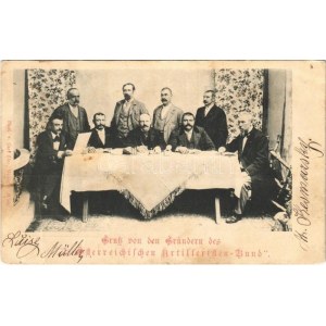 1899 (Vorläufer) Gruss von den Gründern des I. Österreichischen Artilleristen Bund ...