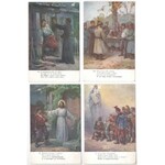 10 darabos képeslap sorozat: Első világháborús magyar katonai és vallásos művészlapok ...