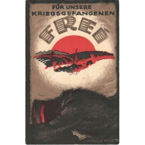 Für unsere Kriegsgefangenen. Gedenket der Gefangenen / WWI German military art postcard...
