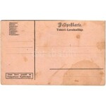 Bei Gorlize: Attilleriefeuer. Feldpostkarte / Első világháborús katonai tábori posta, üdvözlet. Kézzel rajzolt / WWI k...