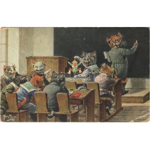 1920 Cat school. T.S.N. Serie 1423. s: Arthur Thiele (EB)