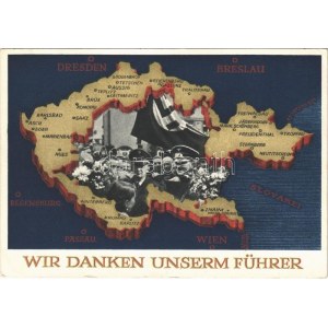 1939 Wir danken unserm Führer / NSDAP German Nazi Party propaganda, Adolf Hitler, Konrad Henlein...