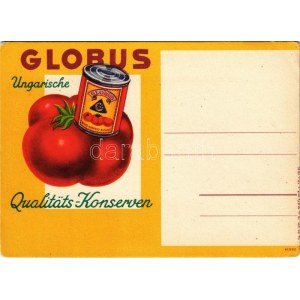 Globus konzervek német nyelvű reklámlapja. Klösz / Ungarische Qualitäts-Konserven ...